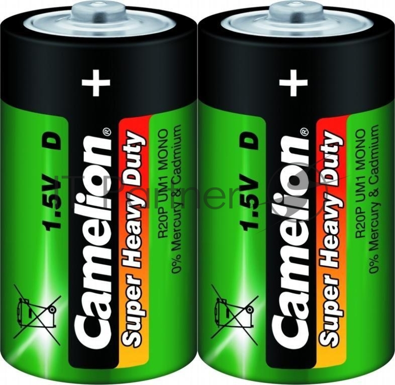 Элемент питания солевой Camelion R R20 (шринка 2шт) 1.5 В