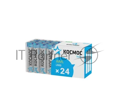 Элемент питания Космос алкалиновый LR03 пласт. бокс (уп.24шт)