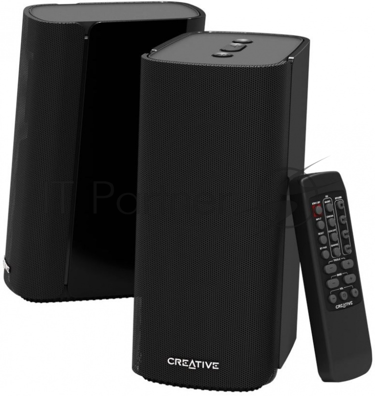 Акустическая система Creative T100 2.0 черный 40Вт BT
