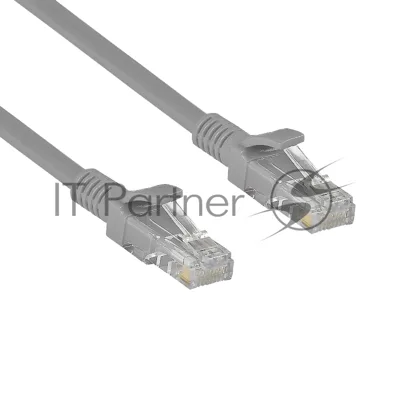 Патч-корд ExeGate UTP-RJ45-RJ45-5e-CU-0,3M-GY, UTP, cat.5e, 0.3м, медь, серый