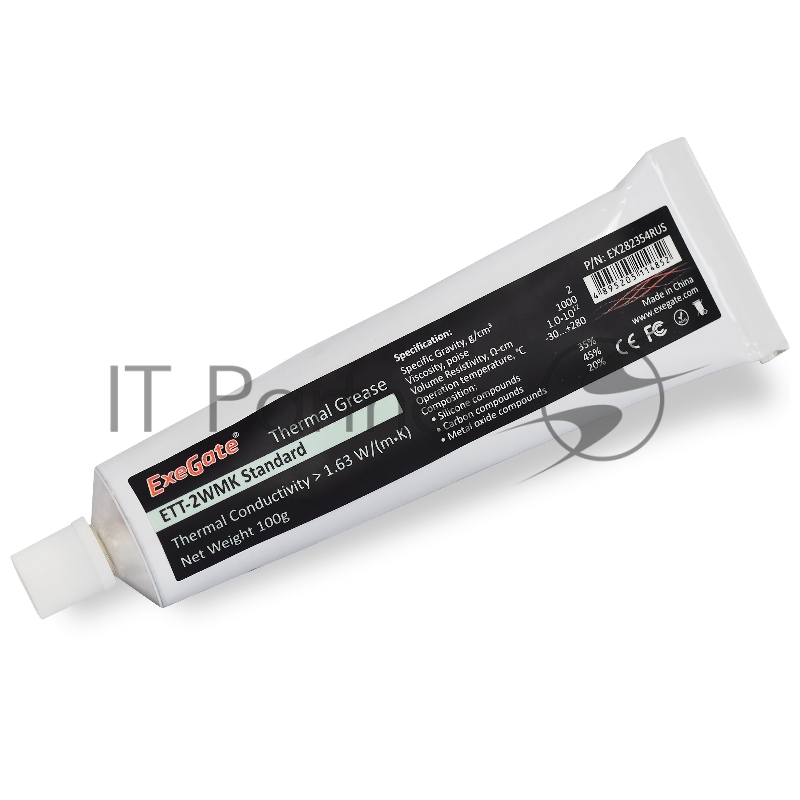 Термопаста ExeGate ETТ-2WMK Standard, 100 г, 1.63 Вт/(м⋅К), тюбик